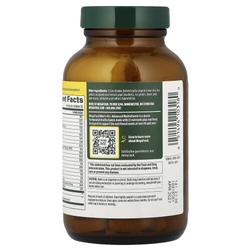 MegaFood, Mäns 40+, Avancerad Multivitamin, 120 Tabletter 2