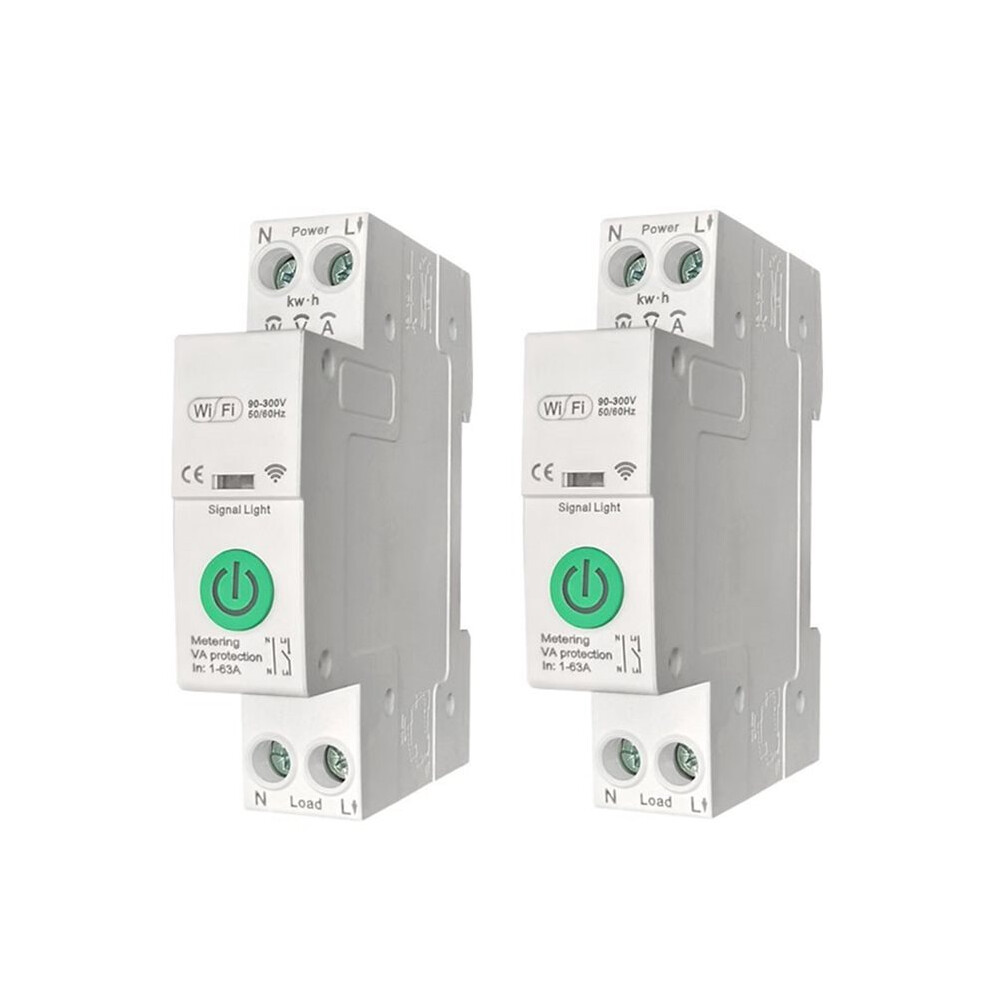 Tuya Wifi 63A Circuit Breaker Timer Overload Protect 1P+N App Monitor Remote Control For Home Alexa 6031192269924