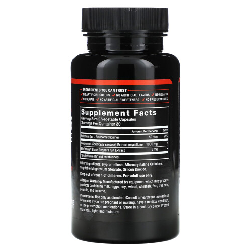 Force Factor, Fundamentals, Cordyceps, 1,000 mg, 60 Capsules (500 mg per Capsule) 1