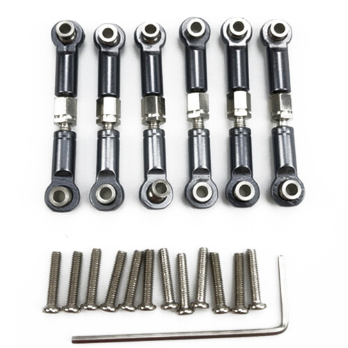 12Pcs Adjustable Metal Linkage Pull Rod Front /Rear Servo Link for ,6Pcs Grey & 6Pcs 2