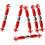 2 Set Adjustable Metal Linkage Pull Rod Front /Rear Servo Link for  A949 A959 A969 A979 K929,Grey & Red 4