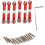 2 Set Adjustable Metal Linkage Pull Rod Front /Rear Servo Link for  A949 A959 A969 A979 K929,Grey & Red 10