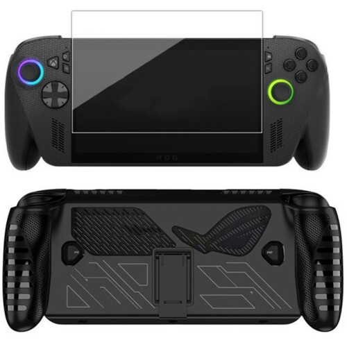 For   Ally/X Protective Case Ergonomic Handle Grip Shell Handheld TPU Soft Case Cover Skin Durable Stand Black 1