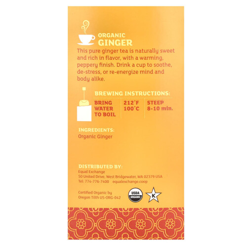 Equal Exchange, Bio-Ginger, Kräutertee, Koffeinfrei, 20 Teebeutel, 1,05 oz (30 g) 1