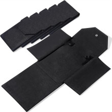 Lot de 6 Pochettes de Présentation pour Colliers, Organisateur de , Pochette à Bijoux en Perles pour Femmes, Sac Cadeau (Noir)