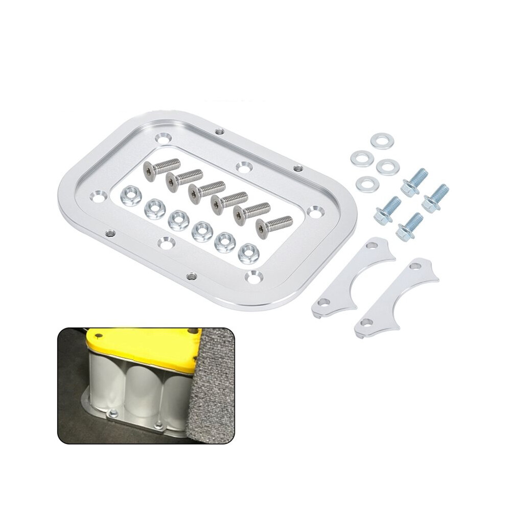 Billet Aluminum Alloy Battery Relocation Tray Hold Down Mount Bracket For Optima Battery Top 34 34/78 D34 D34/78 34M Red/Yellow 6033206375140