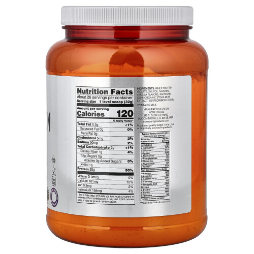 NOW Foods Whey Protein Isolate, Creamy Vanilla, 1,8 lbs (816 g) 1