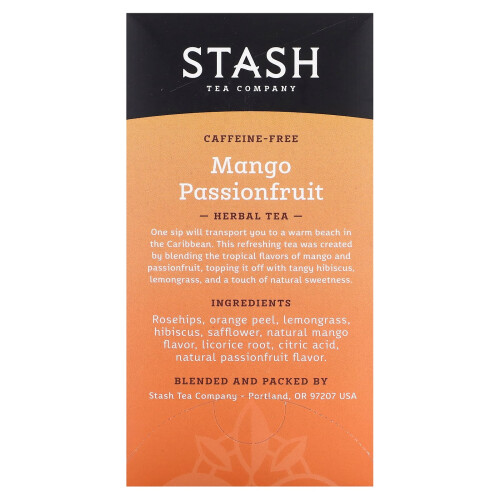 Stash Tea, Herbal-Tea, Mango Passionfruit, ohne Koffein, 20 Teebeutel, 1,3 oz (38 g) 1
