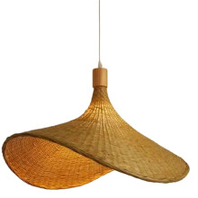 Light Rattan Hanging Lights Cord Bamboo Hanging Lamp Basket Lamp Shade,Hemp Rope Plug in Ceiling Light Fixture