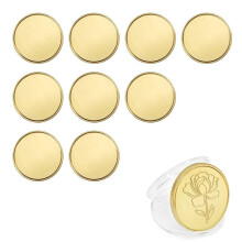 10 Stuks Messing Munten voor Lasergraveren: 40 mm Metalen Munten met Acryl Beschermdoos, Massieve Munten