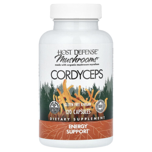 Host Defense, Κιτρίνια Μύκητα, Cordyceps, 120 Φύλλα (0.5 g ανά Φύλλο) 2