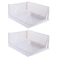 Stackable Closet Storage Baskets, Foldable Divided Clothes & Hat Organizer Bins,Wardrobe Storage for Bedroom,Bathroom