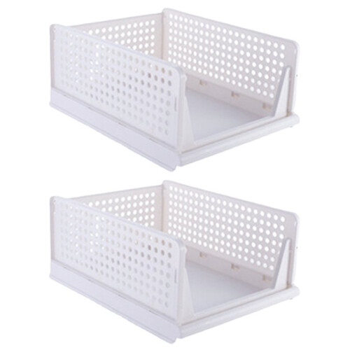 Stackable Closet Storage Baskets, Foldable Divided Clothes & Hat Organizer Bins,Wardrobe Storage for Bedroom,Bathroom