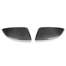 Car Rearview Mirror Cap Cover Trim Dry Carbon Fiber for Ghibli Quattroporte 2017-2023 Glossy Black