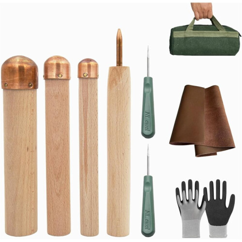 9 Pcs Knapping Tools, Knapping Kit for Pros and Beginners, Crafting Obsidian Stone and Crystal 1