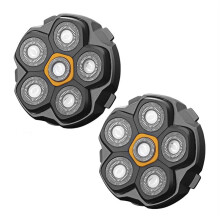 2 Pcs 6 Blade Magnetic Replacement Shaving , Washable Shaver Blade Heads Replacement for Shaver for Men