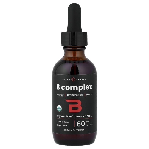 NutraChamps, B Komplex, Raspberry, 2 fl oz (60 ml) 2