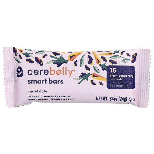 Cerebelly, Ισορροπημένα Μπάρ, Οργανικά Μπάρ για Παιδιά, Καρότο, 5 Μπάρ, 0,84 oz (24 g) Κάθε 2