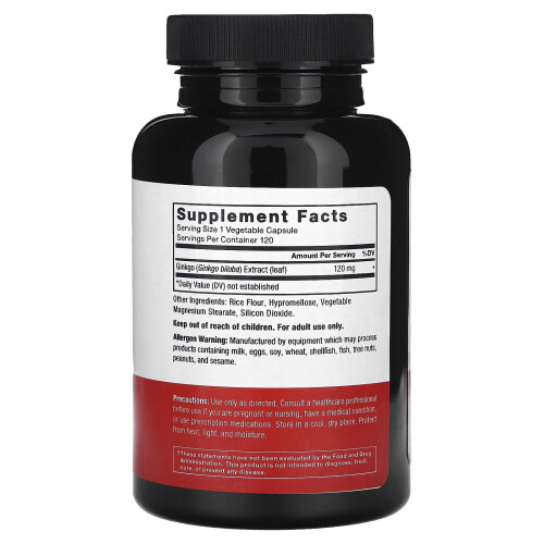 Force Factor, Ginkgo Biloba, 120 mg, 120 Vegetable Capsules 1