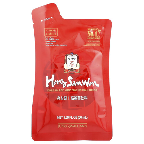 JungKwanJang, Κορεατική Κόκκινο Ginseng Ερβαλ Δραπανιού, 20 Σάκε, 1.69 fl oz (50 ml) Κάθε 2