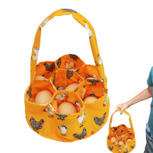 Egg Collecting Basket with 7 Separate Pouches and Soft Lining for Chicken and Duck Eggs