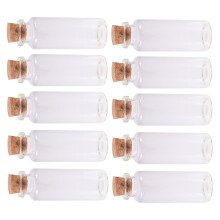 24Pièces Mini Bouteilles Verre Bois Multi Pour Décor Suspendu