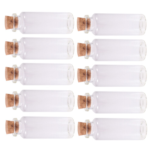 24Pièces Mini Bouteilles Verre Bois Multi Pour Décor Suspendu