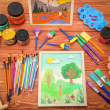 Conjunto de 94 Pincéis Multiuso com Paletas, Pincéis Coloridos Sortidos e Laváveis para Arte, Ideais para Crianças e Adultos, Fáceis de Limpar.