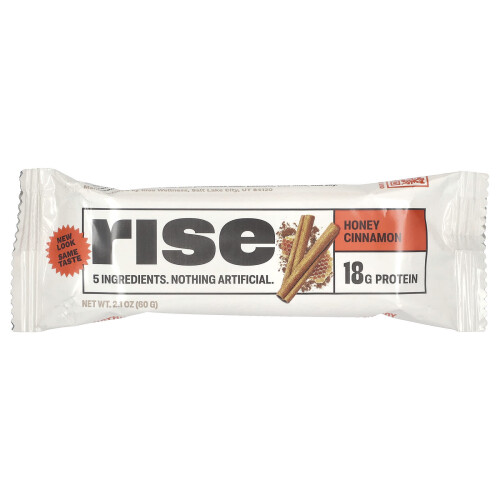Rise Bar, Ο Εύκολος Βαρέων Πρωτεϊνών Μπάρ, Μέλι Κανέλα, 12 Μπάρ, 2.1 oz (60 g) Κάθε 2