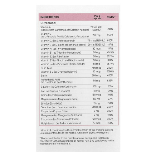 Vplab, Fórmula Multivitamínica de Mujer Ultra, 90 Caplets 1