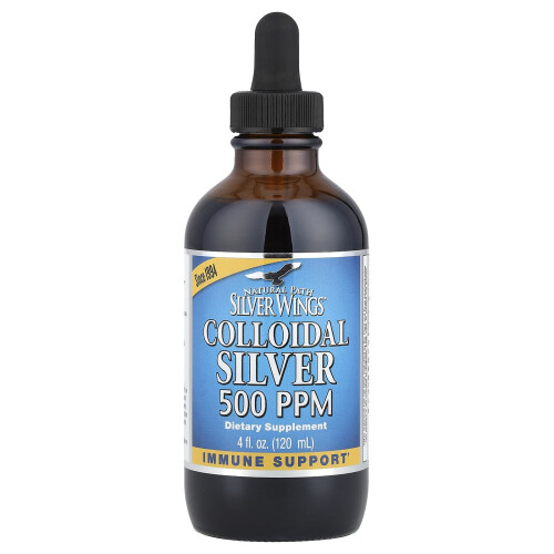 Natural Path Silver Wings, Κολλαϊδική Αργύρωση, Extra Strength, 500 PPM, 4 fl oz (120 ml) 2