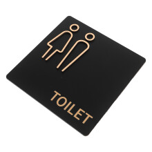 Sleek Black Acrylic Bathroom Sign for Office and Restaurant Use