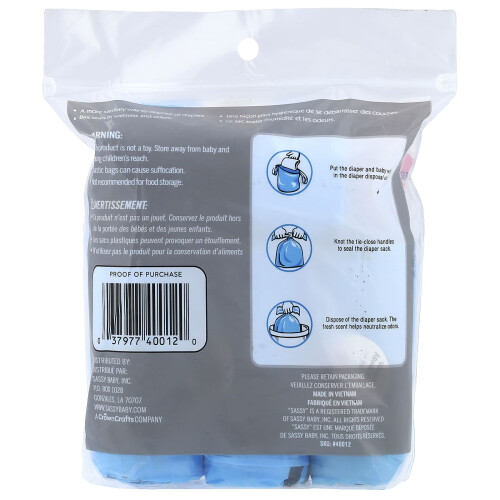 Sassy, Disposable Diaper Sacks, 100 Sacks, 4 - 25 Count Rolls 1