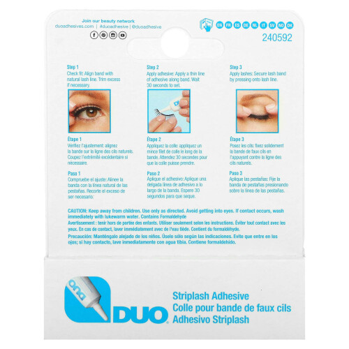 DUO, Adesivo Striplash, Bianco/Clear, 0,25 oz (7 g) 2