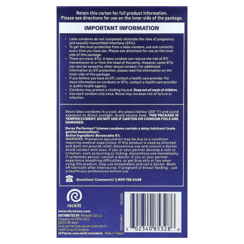 Durex Durex, Performax Intense, Regular Fit, 12 Latexowych Prezerwatyw 1