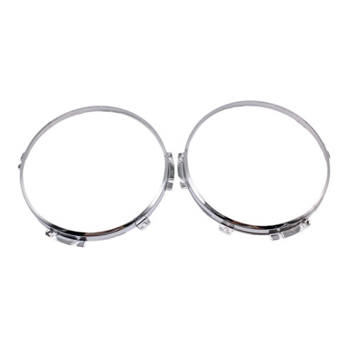 1 Par de Moldura de Farol Dianteiro de 7 Polegadas Cromada Redonda para   1990-2016 90 110 127 1983-1990 Capa de Moldura de Farol 2