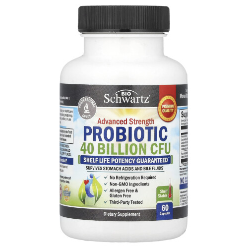 BioSchwartz, Advanced Strength Probiotic, 40 Billion CFU, 60 Capsules (20 Billion CFU per Capsule) 2
