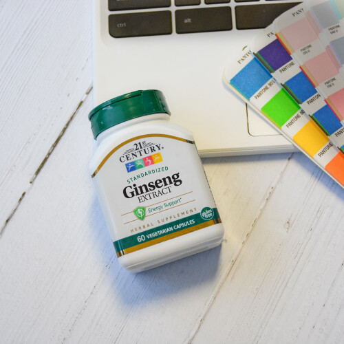 21st Century, Standardized Ginseng Extract, 60 Vegetarian Capsule 2