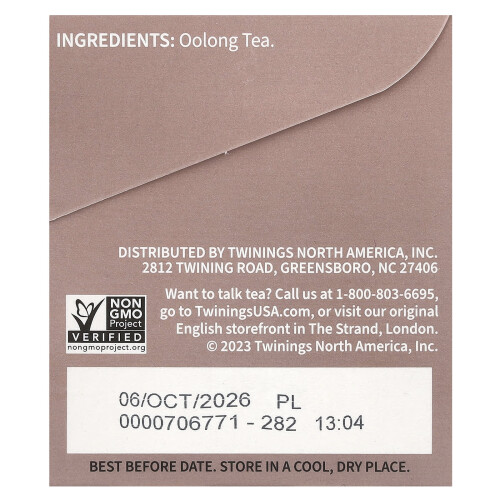 Twinings Twinings, Tè Oolong Puro, 20 Bustine, 1.41 oz (40 g) 1