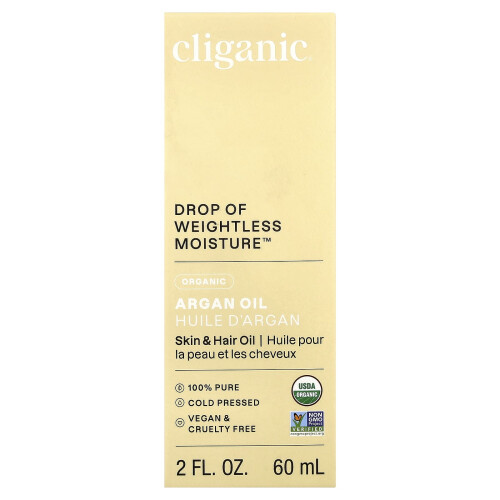 Cliganic, Olio d'Argan Bio, Per Pelle Combinata, 2 fl oz (60 ml) 1
