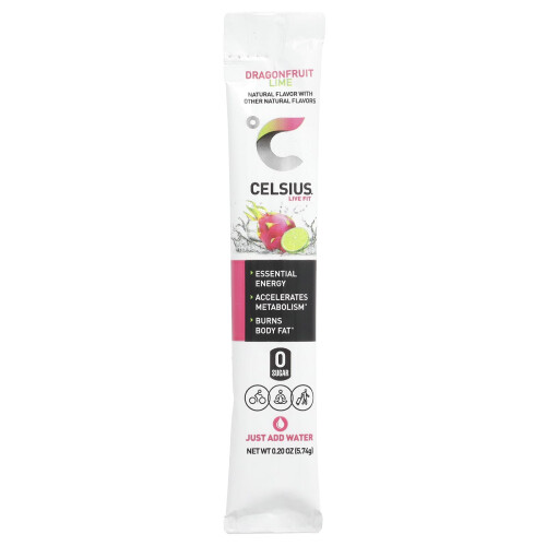 Celsius, Live Fit, Dragonfruit Lime, 14 On-The-Go Packets, 0.2 oz (5.74 g) Each 2