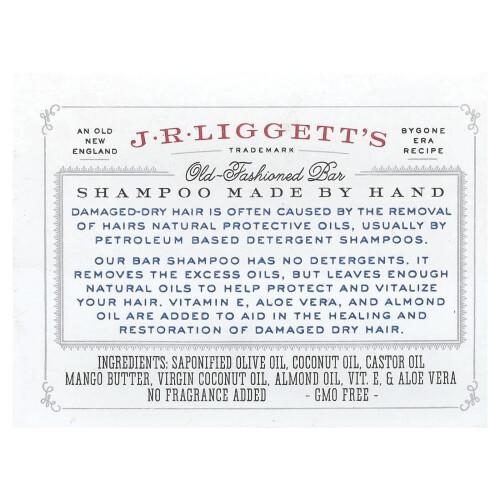 J.R. Liggett's, Αρχαία-Στυλ Μπαρ Σαμπουάν, Φόρμα Μυοκαρδίωσης, 3.5 oz (99 g) 1