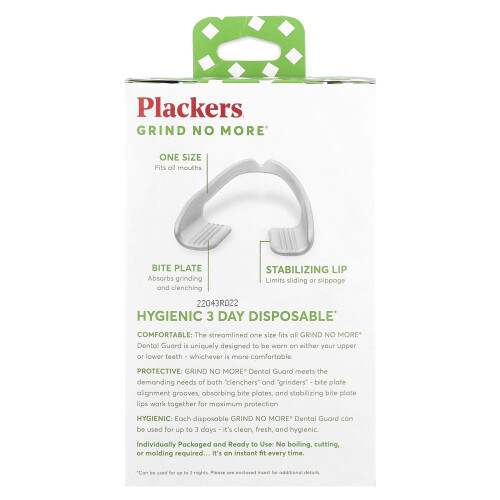 Plackers, Grind No More, Disposable, Dental Guards, 16 Count 1
