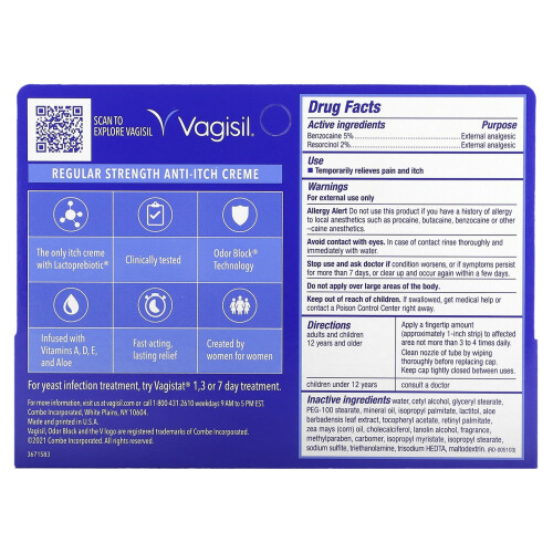 Vagisil, Αντι-Πονόδερμα Κρέμα, Μεγάλης Δύναμης, 1 oz (28 g) 1
