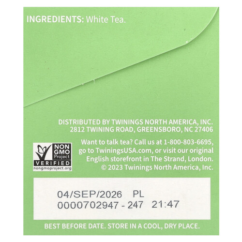 Twinings Twinings, Biały Herbata, 20 Worków Herbaty, 1.06 oz (30 g) 1