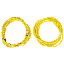 3Stk Woman Waist Chain Gelbe Glasperlen Leicht Komfortabel Für Strand