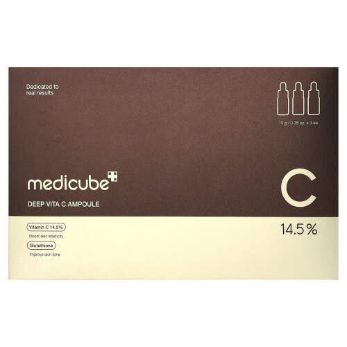 Medicube, Deep Vita C Αμπουλέ, 3 Φιάλες, 0.35 oz (10 g) Κάθε 1