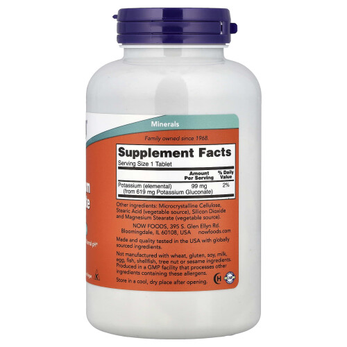 NOW Foods NOW Foods, Γλουκονάτο Κάλιο, 99 mg, 250 Tablets 1