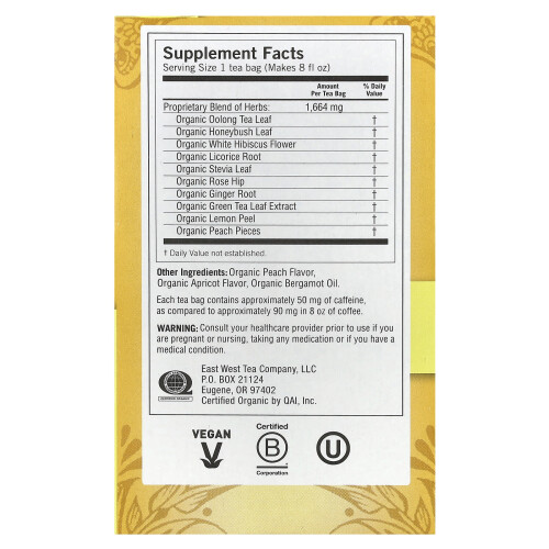 Yogi Tea, Positive Energy, Hellblauer Pfirsich, 16 Teebeutel, 1,02 oz (29 g) 1