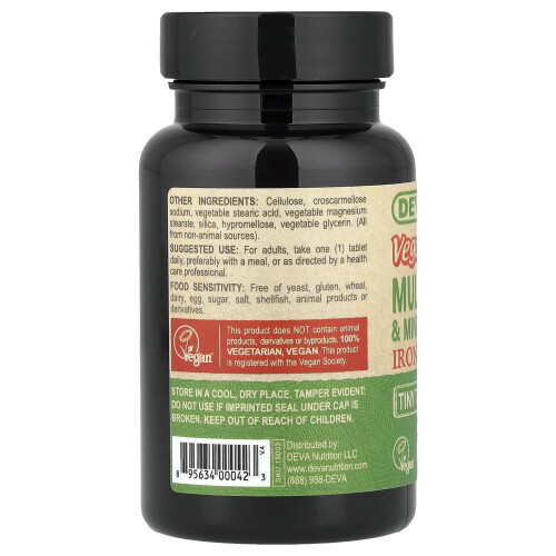 Deva, Multivitaminico e Minerale Vegano, Senza Ferro, 90 Comprimati 2